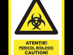 Placuta atentie pericol biologic caution biological hazard