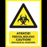 Placuta atentie pericol biologic caution biological hazard